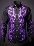 Royaura® Retro Abstract Art 3D Digital Print Men's Button Pocket Long Sleeve Shirt Big & Tall